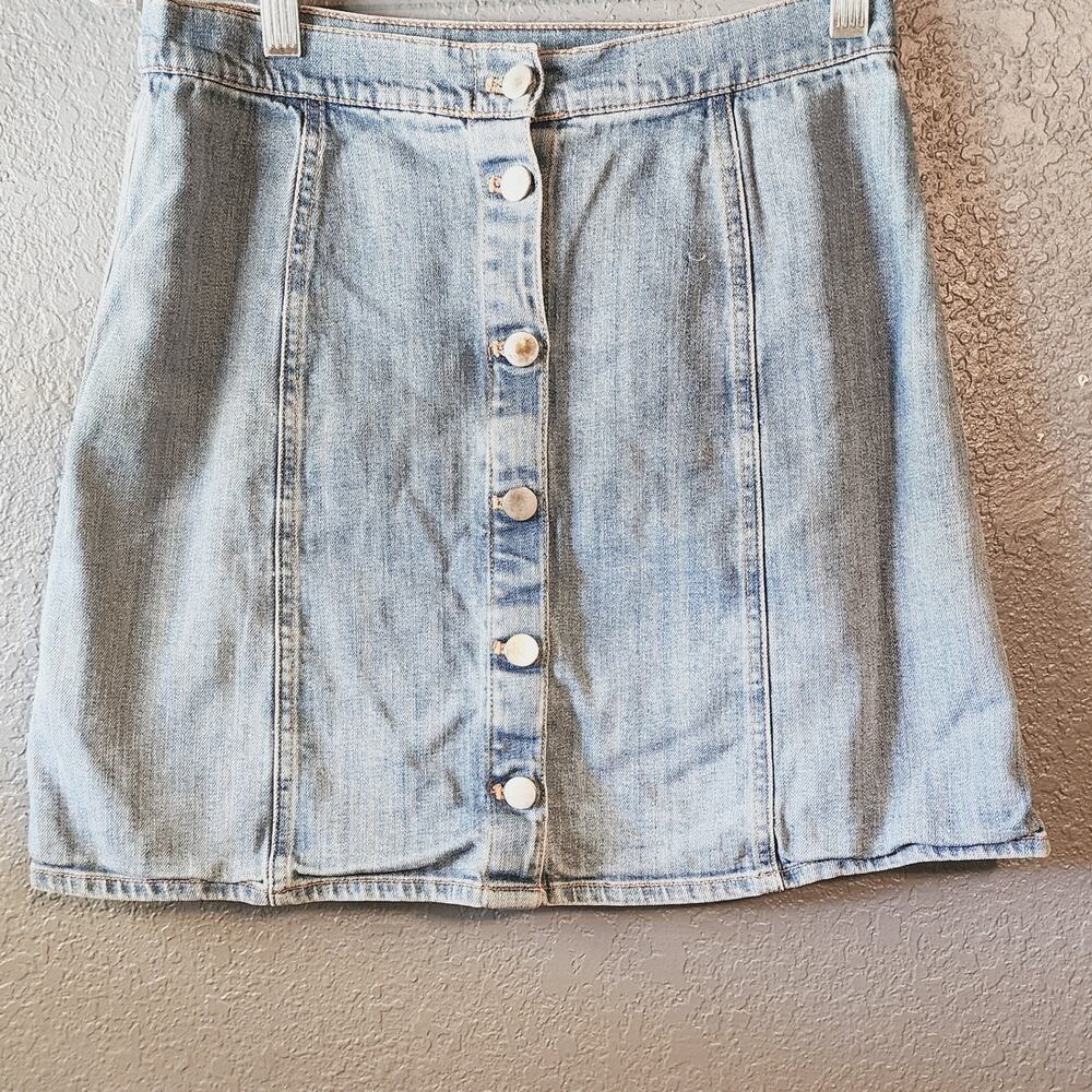 H&M Women's Y2K Style Button Down Jean Mini Skirt Size 8